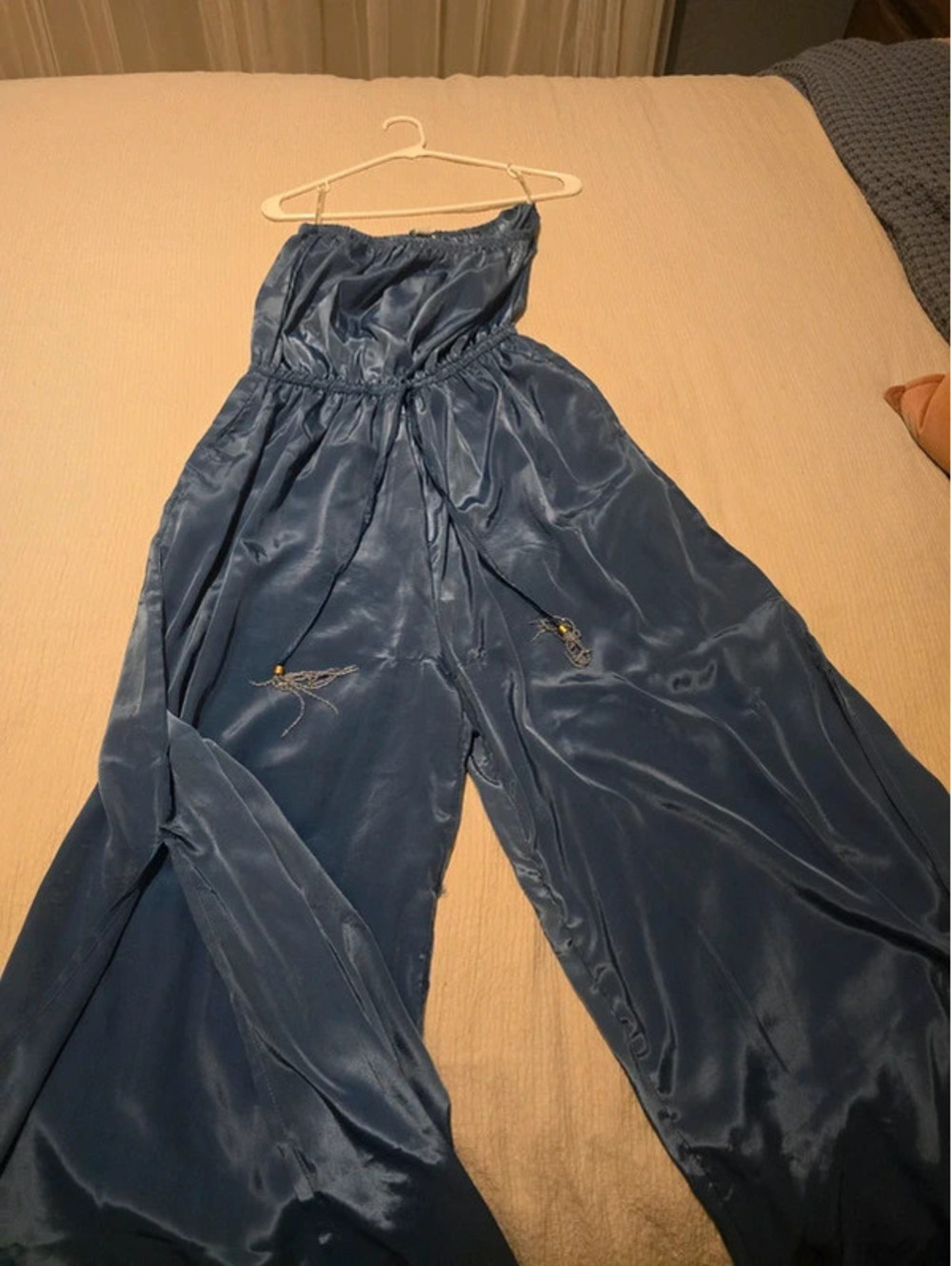 True Destinations Blue Strapless boho jumpsuit - Picture 5 of 5